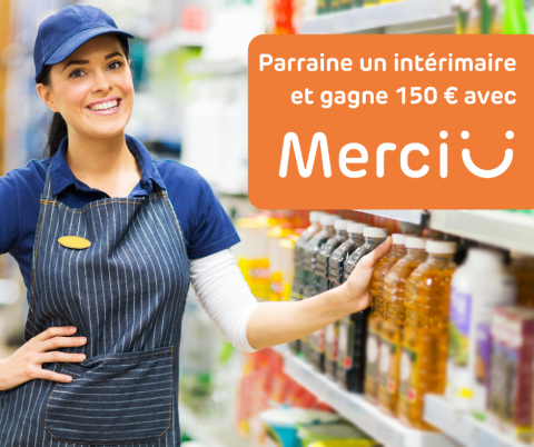 Merciii est une application de parrainage qui fait gagner 150 € par filleul aux intérimaires Interaction Intérim